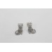 Cat Earrings Silver 925 Sterling Designer Womens Marcasite Stones Handmade B425